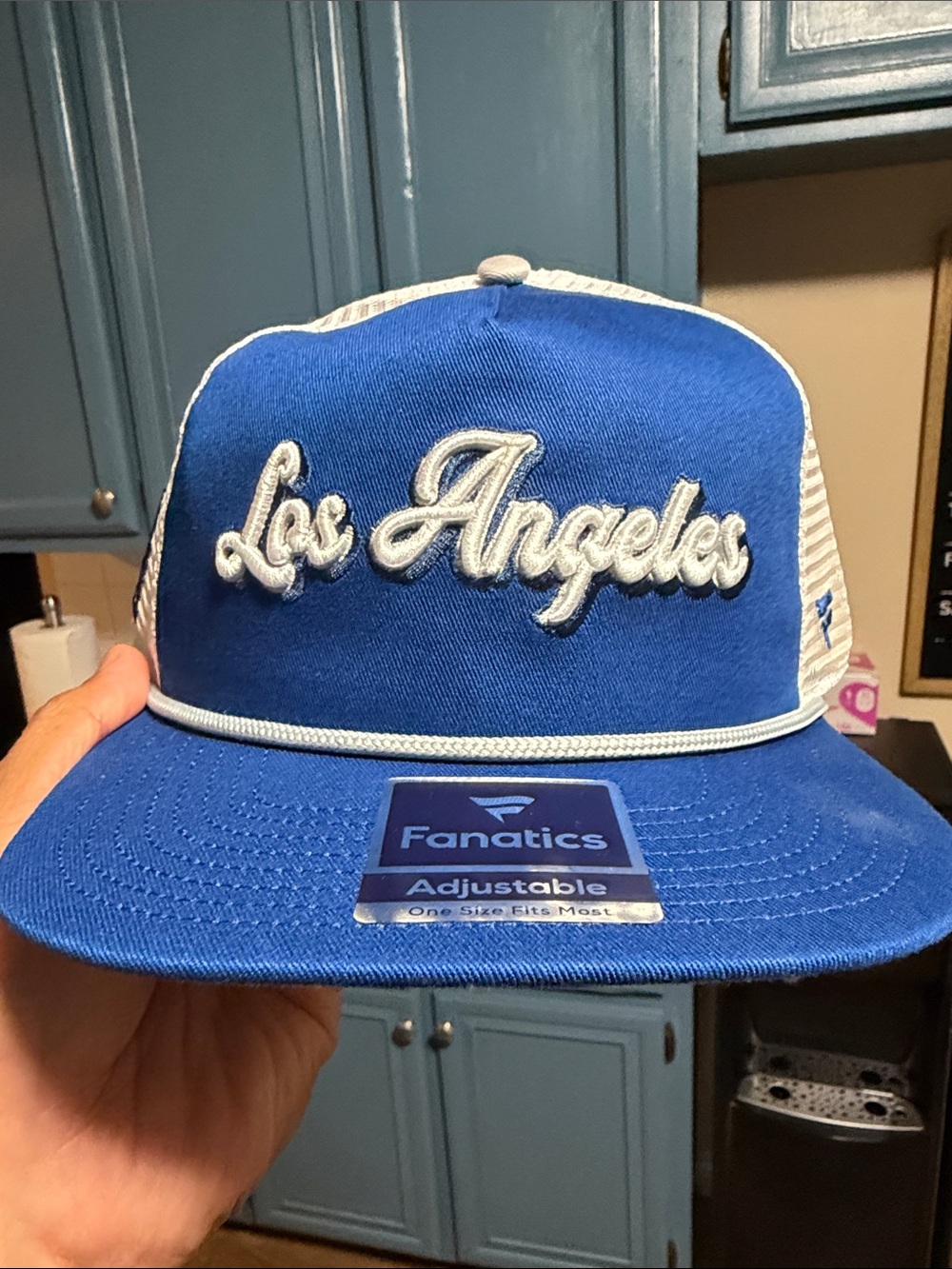 Fanatics Los Angeles Blue and White Mesh Snapback Hat